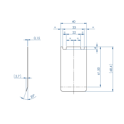 Straight Inox Leaf Spring Compatible With ROJ/IRO - 68,5x40mm