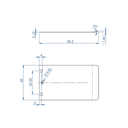 Medium Inox Brake-blade For Weft Brake - 85x50mm