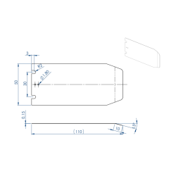 Chrome-plated Cincla Brake-blade For Weft Brake - Length 110mm