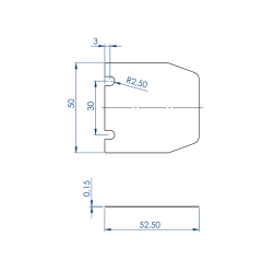 Chrome-plated Cincla Brake-blade For Weft Brake - Length 52mm