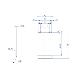 Lamella Compatibile Per ROJ/IRO Cromata - 68,5x40mm