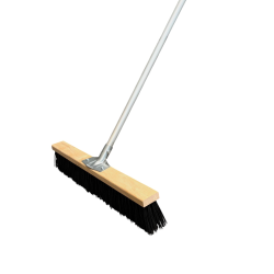 Single Cleaning Broom With Black Bristles and Aluminum Handle